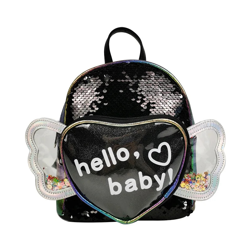Kids Mini Sequins Backpack Purse Girls School Bag Mochila