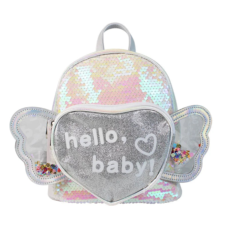 Kids Mini Sequins Backpack Purse Girls School Bag Mochila