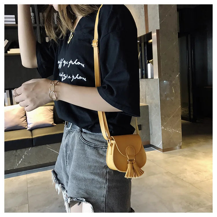 Kids Princess Mini Messenger Bag with Tassel - Cartoon Shoulder Bag