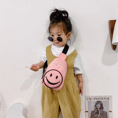 Kids Smiling Face Messenger Bag Boys Girls Backpack Chest Baby Bag