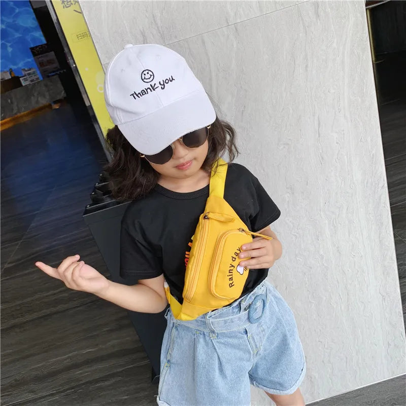 Yellow Kids Waist Bag Mini Messenger Bag Personalized