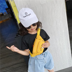 Yellow Kids Waist Bag Mini Messenger Bag Personalized
