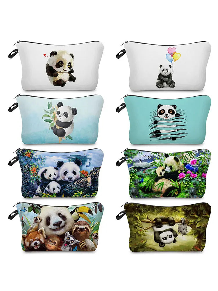 Chinese Panda Animal Print Women's Cosmetic Bag Mini Makeup Organizer