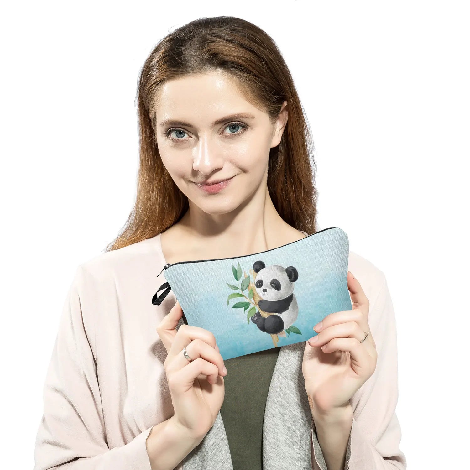 Chinese Panda Animal Print Women's Cosmetic Bag Mini Makeup Organizer
