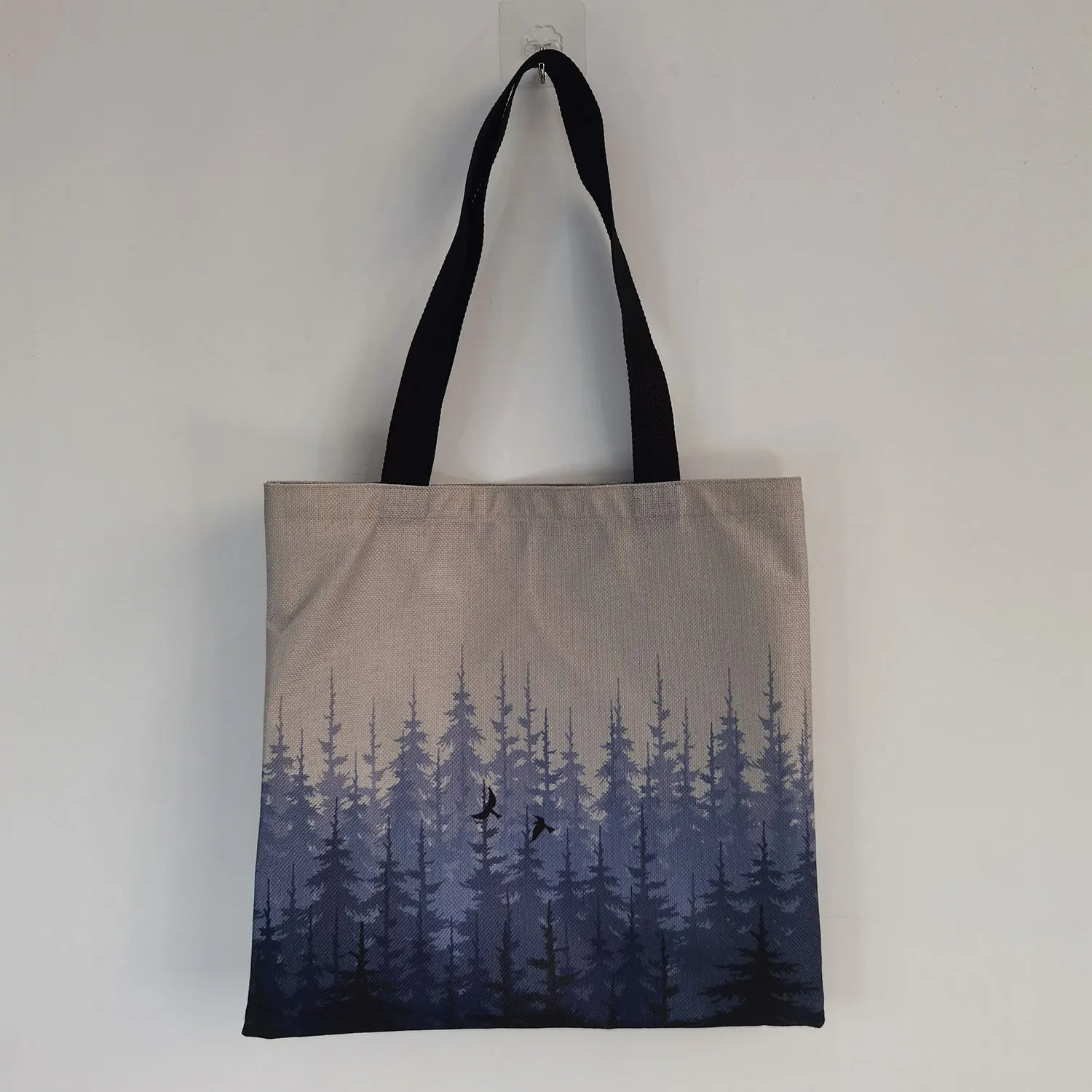 Chinese Style Pine Forest Print Female Shopping Bags Shoulder Bag Large Capacity