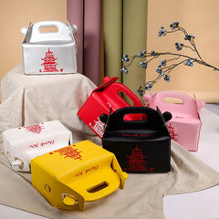 Chinese Takeout Box Tower Print Handbag Novelty Girl Shoulder Bag Totes Purse