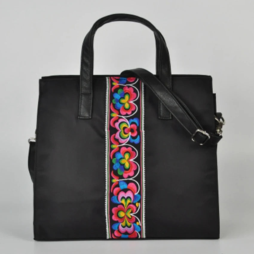 Chinese National Diagonal Embroidery Business Briefcase Female