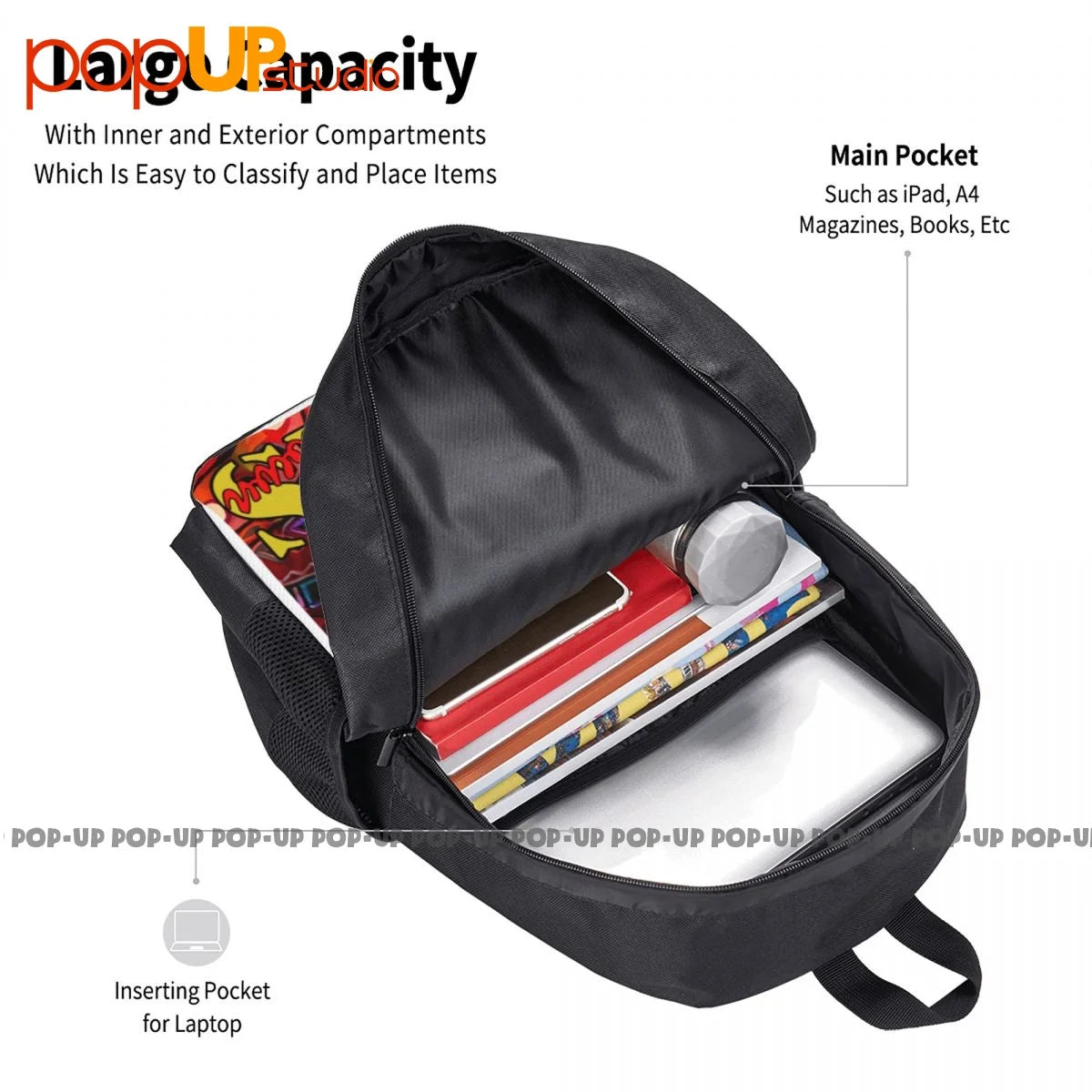 Chris Brown Backpack Large Capacity Gym Foldable 3D Printing