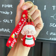 Christmas Anime Keychain Santa Claus Cartoon Snowman Doll Backpack Pendant