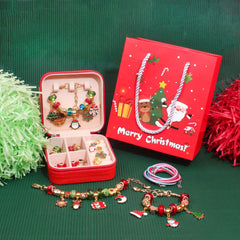 Kids Christmas Bracelet Kit - DIY Jewelry Making Set with Charms & Beads