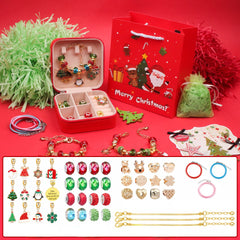 Kids Christmas Bracelet Kit - DIY Jewelry Making Set with Charms & Beads