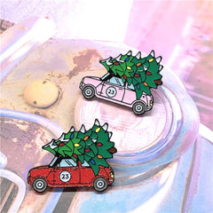 Christmas Brooch Santa Claus Christmas Tree Frog Cup Car Styling