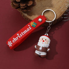 Santa Claus Keychain Rubber Doll Bag Pendant Gift Keychain