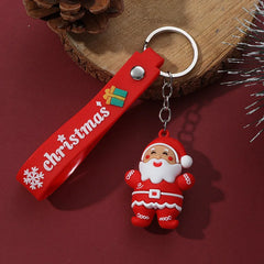 Santa Claus Keychain Rubber Doll Bag Pendant Gift Keychain