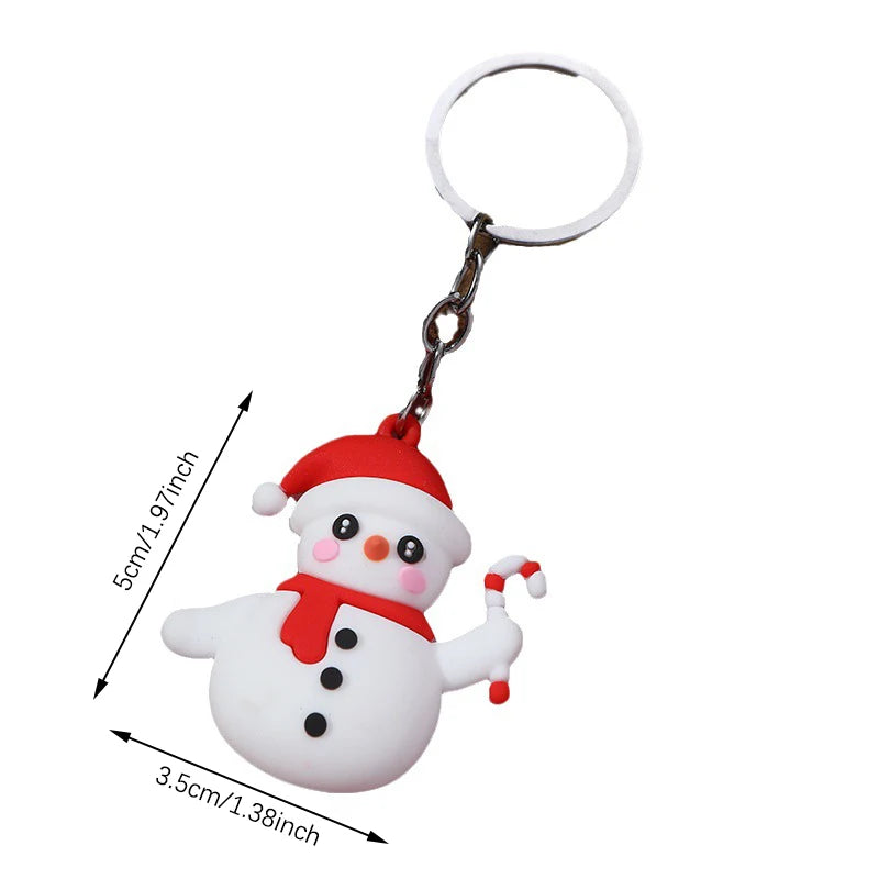 Santa Claus Keychain Rubber Doll Bag Pendant Gift Keychain
