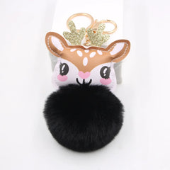 Christmas Deer Stuffed Doll Keychain Pendant Cute Toy Gift Bag Phone Car Key Rin