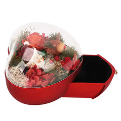 Christmas Flower Necklace Box with Acrylic Cover