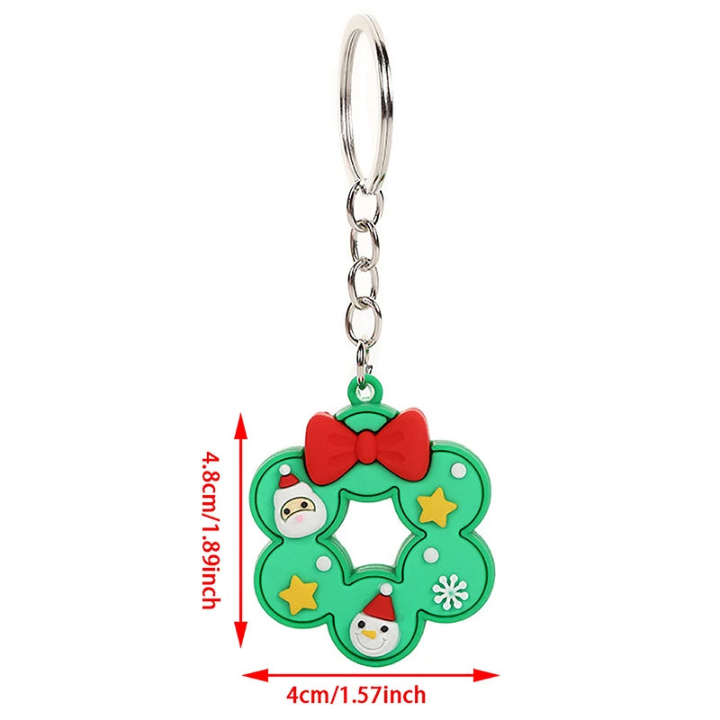 Christmas Key Chains Santa Claus Elk Key Chains Rings Car Keyring Holder