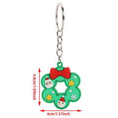 Christmas Key Chains Santa Claus Elk Key Chains Rings Car Keyring Holder