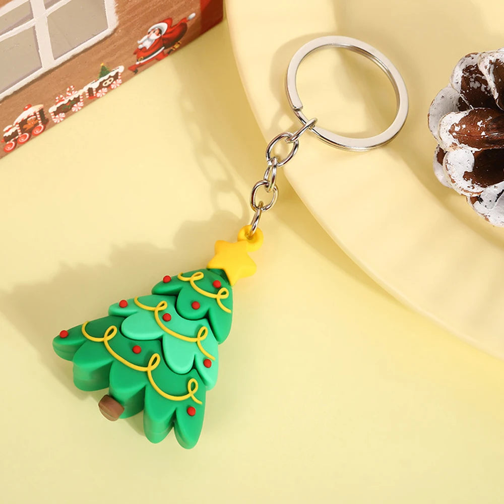 Christmas Keychain Santa Claus Elk Snowman Pendant Doll Keyring
