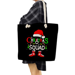 Christmas Letter Printed Shoulder Bags Eco Reusable Shopping Bags