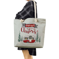 Christmas Letter Shoulder Bag High Capacity Tote Christmas Gift Handbag