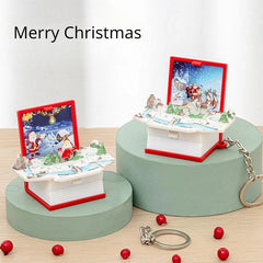 Santa Claus 3D Magic Book Keychain for Car Bag Key Chains