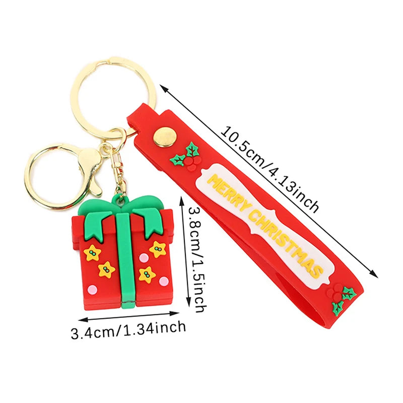 Santa Claus Christmas Tree Key Chains Backpacks Pendant Elk Doll Key Ring