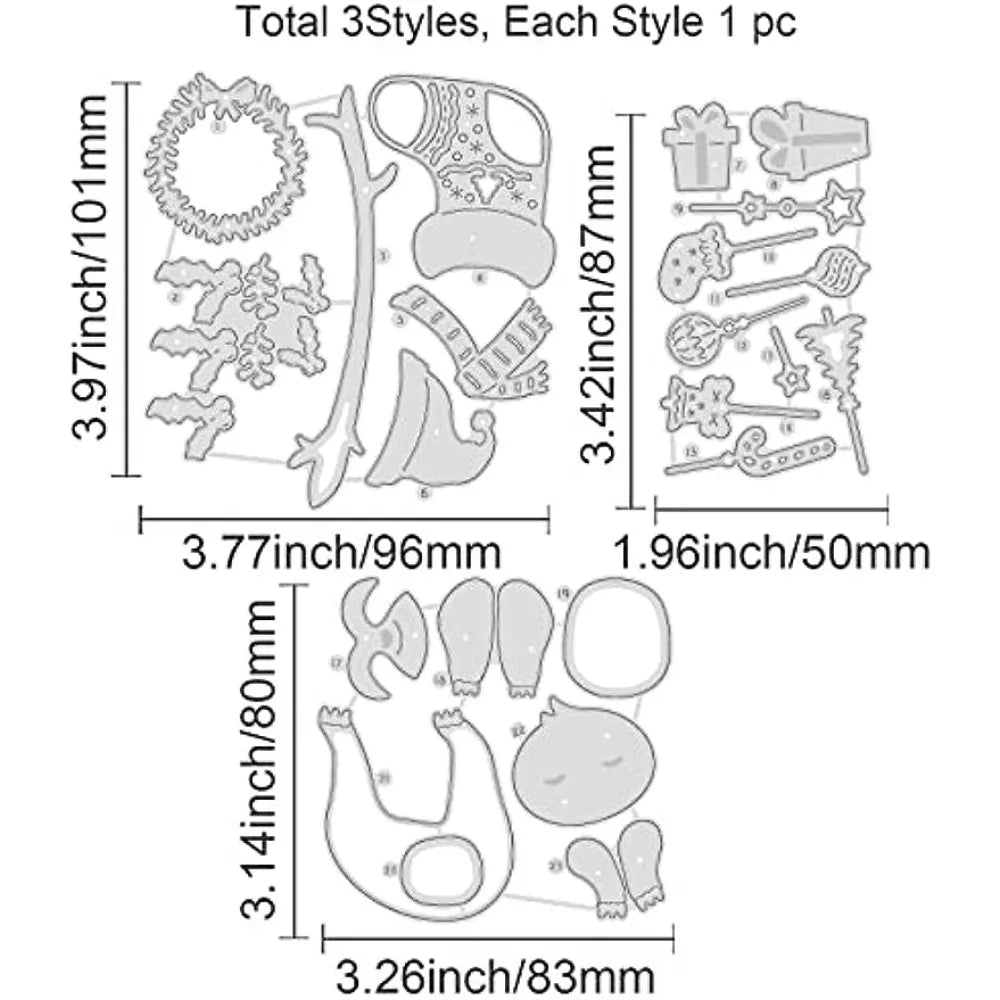 Christmas Sloth Cutting Dies for Scrapbooking DIY Craft