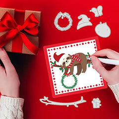 Christmas Sloth Cutting Dies for Scrapbooking DIY Craft