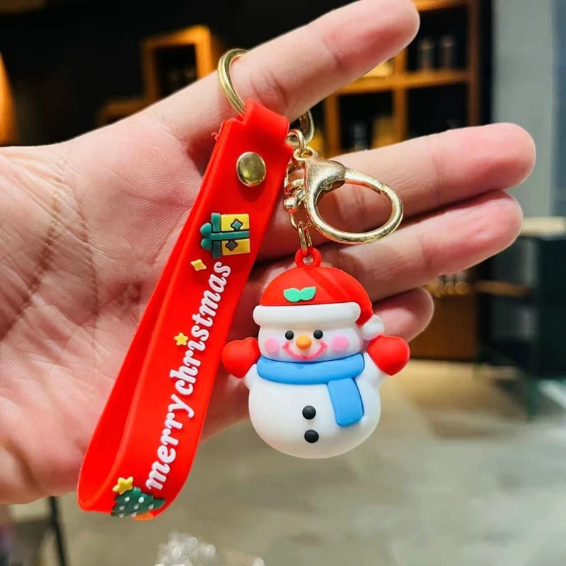 Christmas Snowman Santa Keychain Car Bag Pendant