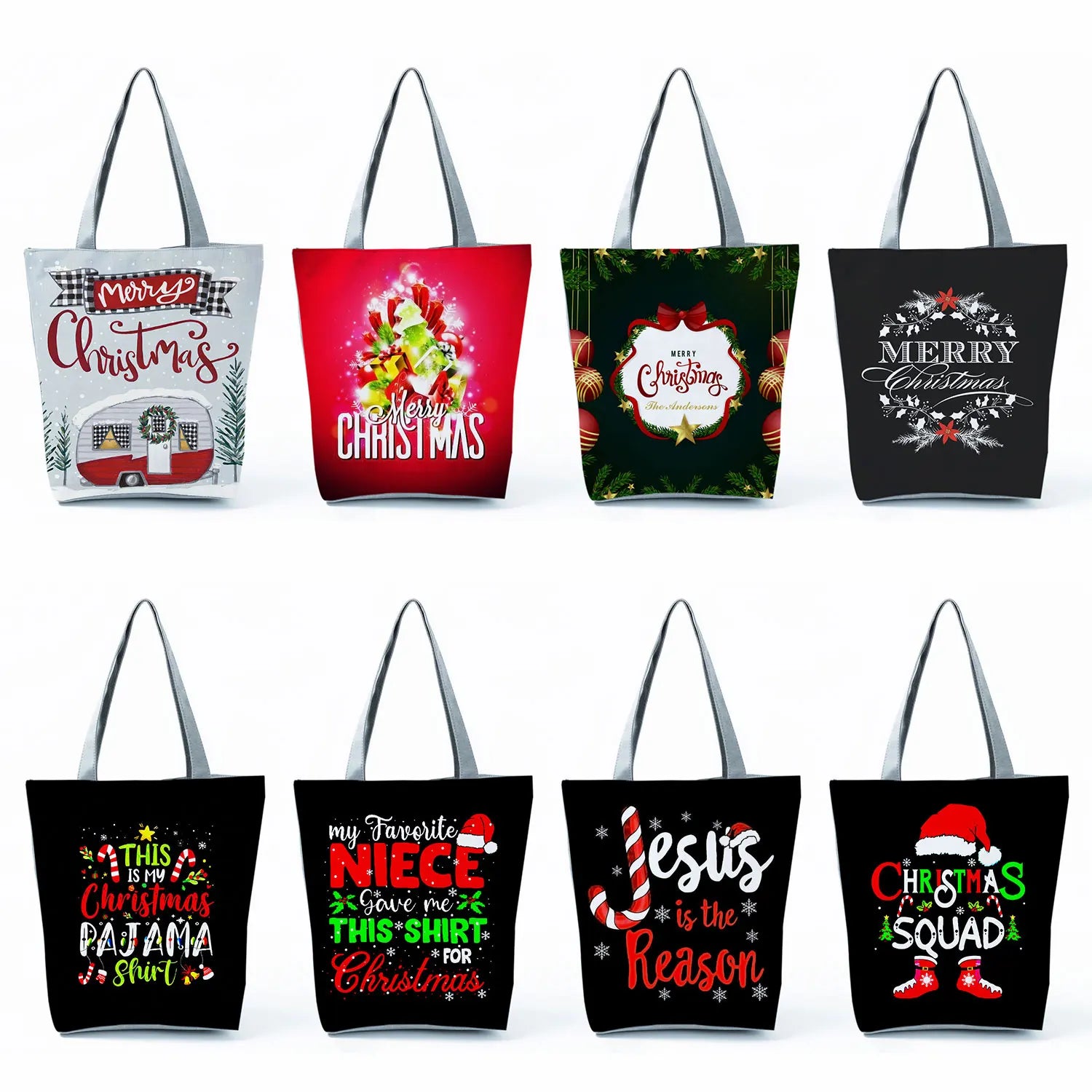 Christmas Tree Women Gift Handbags All-Match Christmas Girl Tote Eco Reusable Sh