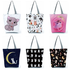 Chubby Cat Printed Handbags Lovely Women's Bag Animal Pretty Shoulder Bag