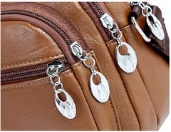Chuwanglin Soft PU Leather Ladies Shoulder Messenger Bag Double Zipper Bolsa
