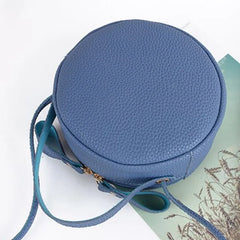 Circular Leather Women Shoulder Bag Crossbody Messenger Purse Round Handbag