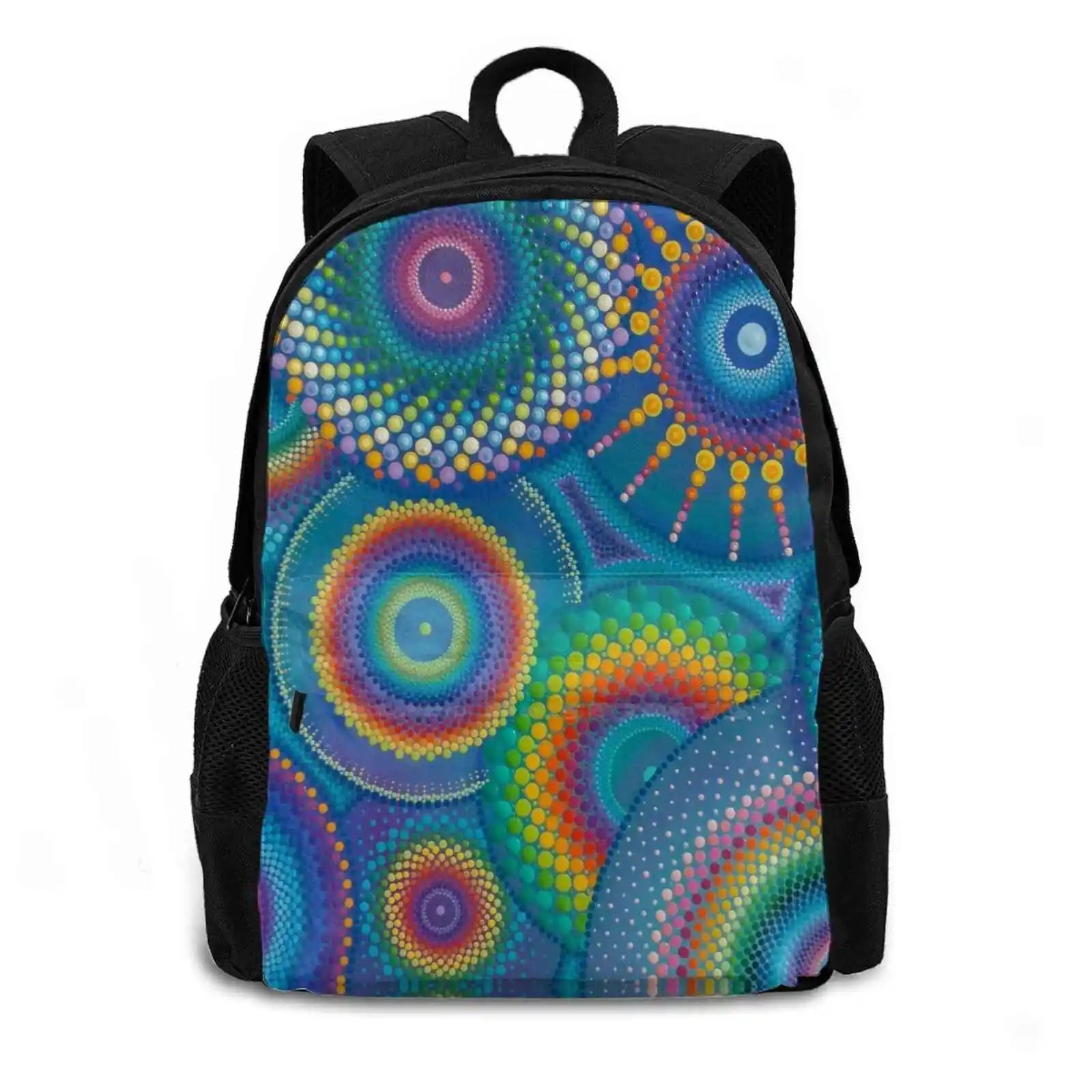 Circular Rainbows School Bags For Teenage Girls Laptop Travel Bags
