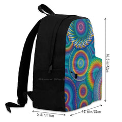 Circular Rainbows School Bags For Teenage Girls Laptop Travel Bags