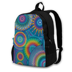 Circular Rainbows School Bags For Teenage Girls Laptop Travel Bags
