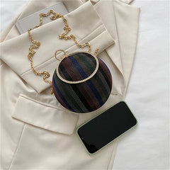 Metal Sliver Round Ball Evening Bag for Wedding Clutch Purse