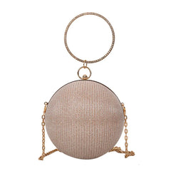 Metal Sliver Round Ball Evening Bag for Wedding Clutch Purse