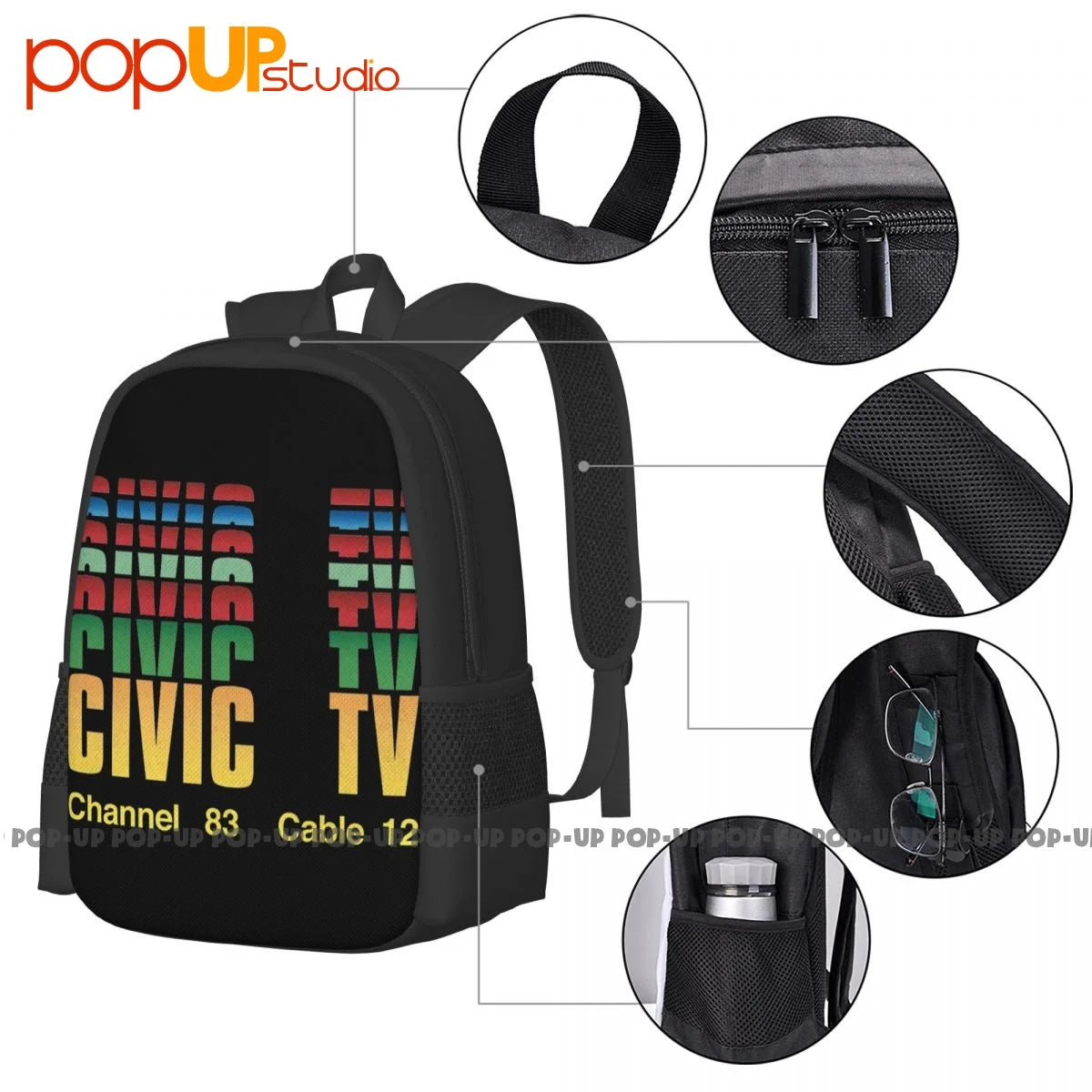 Videodrome Inspired Backpack Large Capacity Eco Friendly School Bag