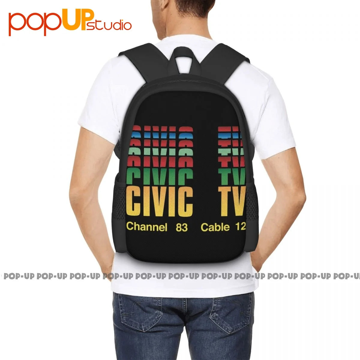 Videodrome Inspired Backpack Large Capacity Eco Friendly School Bag