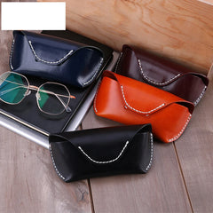 Leather Waist Bag Mens Womens Real Cow Leather Sunglasses Box Case Bag