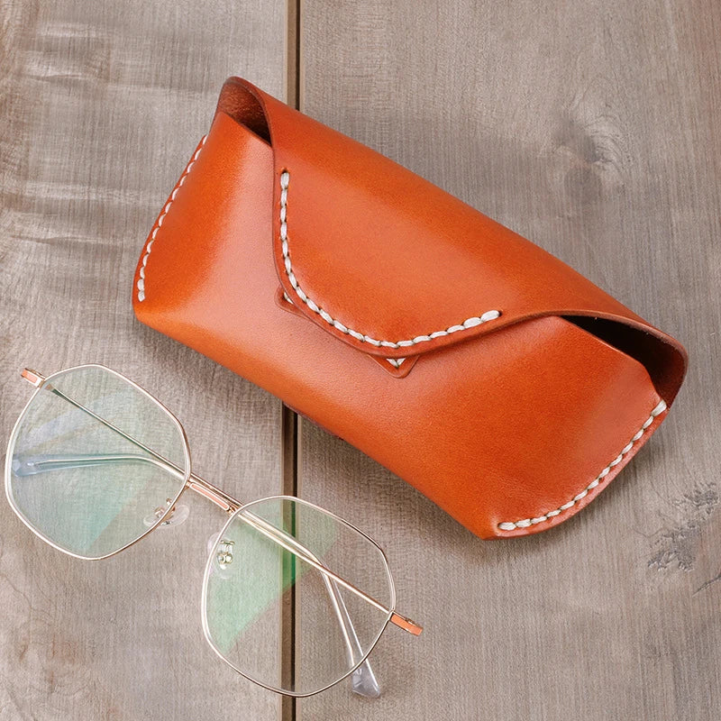 Leather Waist Bag Mens Womens Real Cow Leather Sunglasses Box Case Bag