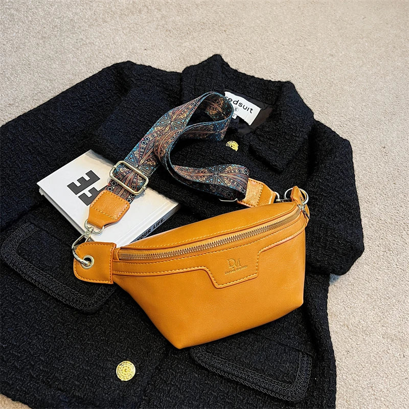 Birds Pattern Woolly Women Chest Bag Outdoor Casual