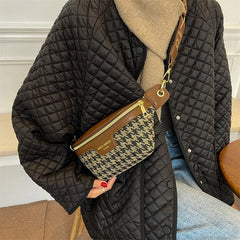 Classic Birds Pattern Woolly Women Bag Chest Bags
