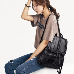 Waterproof Multi-function PU Leather Backpack for Women