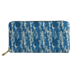 Classic Camo Print Long Wallet Zipper Card Clip Bag Unisex