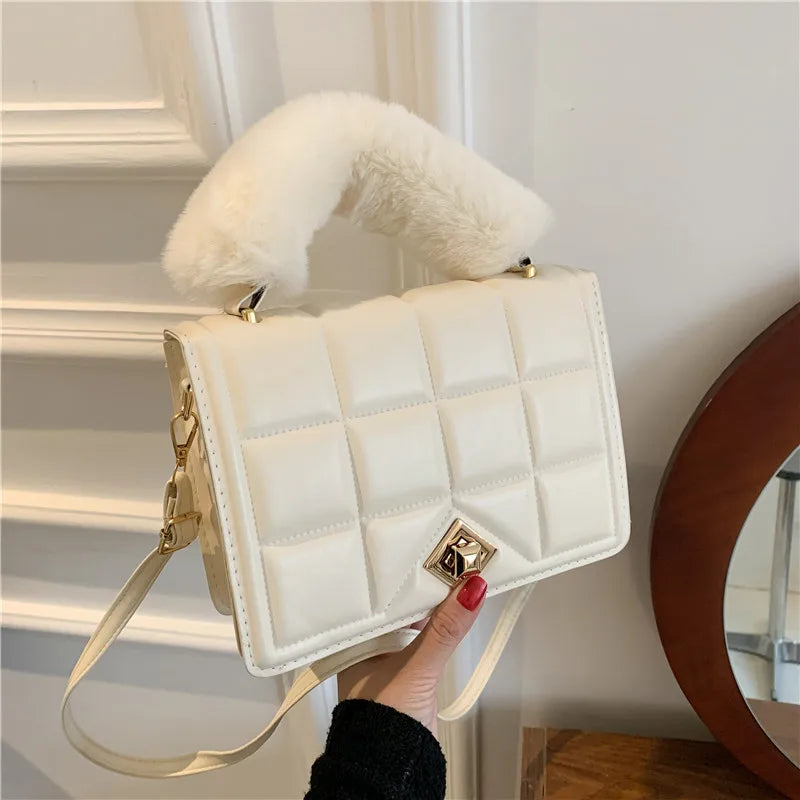 Classic Comfort Plush Ladies Handbags High Shoulder Crossbody Bags