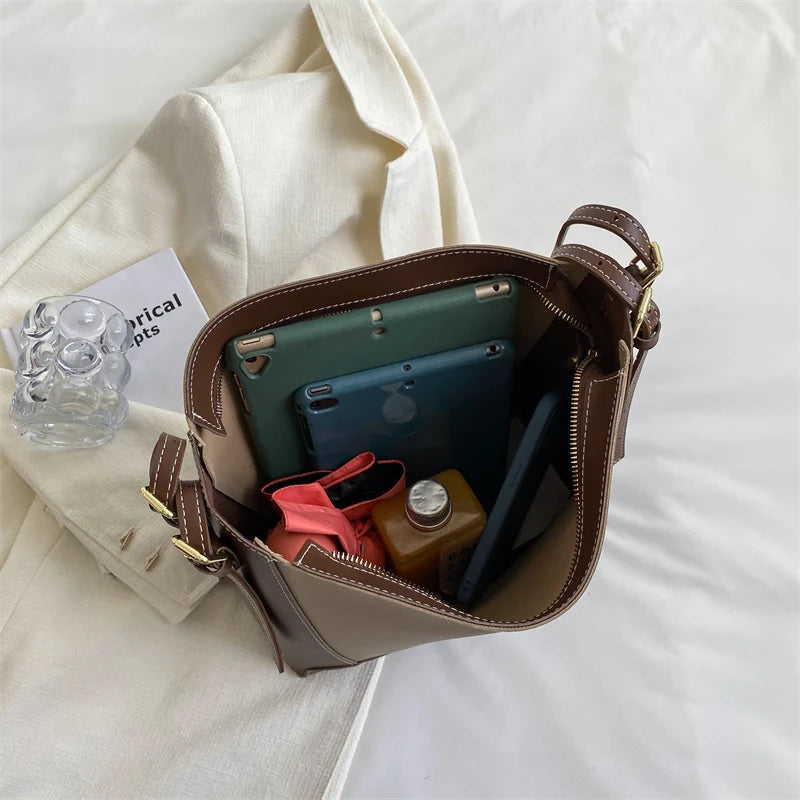 Classic Contrast Shoulder Bags for Women Tote Bag Crossbody Purse